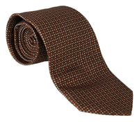 Thumbnail for Elegant Brown Patterned Silk Tie