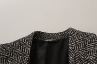 Thumbnail for Exquisite Gray Herringbone Blazer Jacket