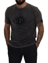 Thumbnail for Elevated Grey Cotton Tee with Discolored DG Logo