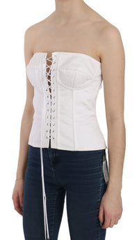 Thumbnail for Elegant White Strapless Corset Top