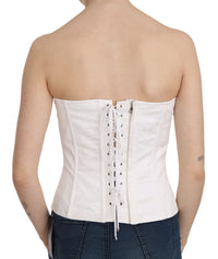 Thumbnail for Elegant White Strapless Corset Top
