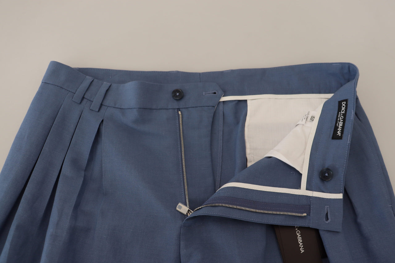 Blue Linen Chino Formal Pants