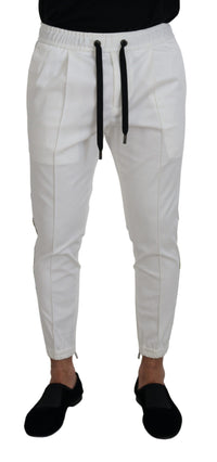 Thumbnail for White Cotton DG Logo Jogger Pants