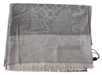 Thumbnail for Elegant Paisley Wool Scarf in Gray