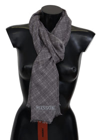 Thumbnail for Elegant Wool Silk Blend Plaid Scarf