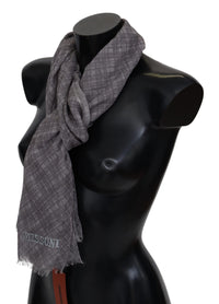 Thumbnail for Elegant Wool Silk Blend Plaid Scarf
