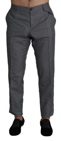 Thumbnail for Elegant Gray Slim Fit Dress Trousers