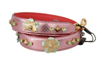 Thumbnail for Elegant Metallic Pink Leather Shoulder Strap