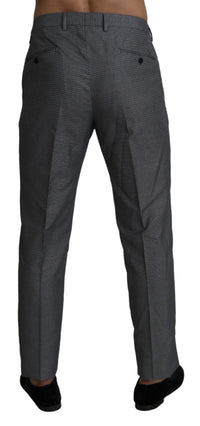 Thumbnail for Elegant Gray Slim Fit Dress Trousers