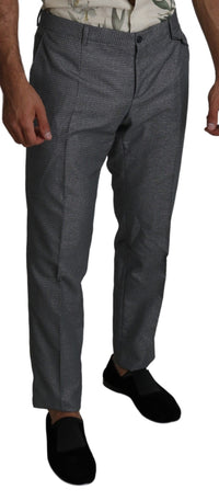 Thumbnail for Elegant Gray Slim Fit Dress Trousers