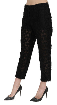 Thumbnail for Elegant Straight Cropped Lace Trousers