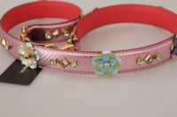 Thumbnail for Elegant Metallic Pink Leather Shoulder Strap