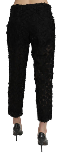 Thumbnail for Elegant Straight Cropped Lace Trousers