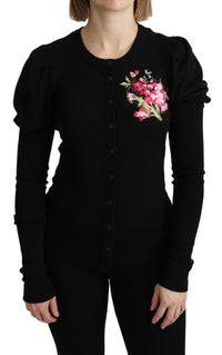 Thumbnail for Elegant Floral Embroidered Wool Cardigan