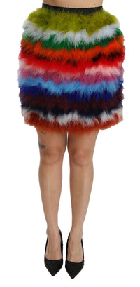 Thumbnail for Chic Feather Embellished High Waist Skirt