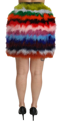 Thumbnail for Chic Feather Embellished High Waist Skirt