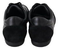 Thumbnail for Elegant Black Leather Sport Sneakers