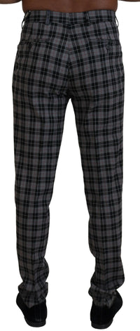 Thumbnail for Elegant Gray Checked Gentleman's Chinos