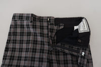 Thumbnail for Elegant Gray Checked Gentleman's Chinos