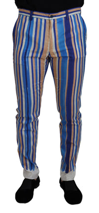 Thumbnail for Sleek Striped Slim Fit Chinos