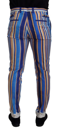 Thumbnail for Sleek Striped Slim Fit Chinos