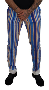 Thumbnail for Sleek Striped Slim Fit Chinos