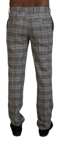 Thumbnail for Elegant Gray Checkered Slim Men's Pants