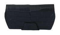 Thumbnail for Elegant Blue Crocodile Leather Eyewear Pouch