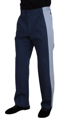Thumbnail for Blue Cotton Straight Fit Pants