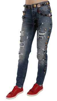 Thumbnail for Crystal Embellished Luxury Denim Jeans