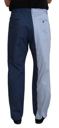 Thumbnail for Blue Cotton Straight Fit Pants