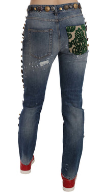 Thumbnail for Crystal Embellished Luxury Denim Jeans