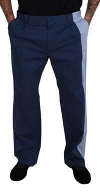 Thumbnail for Blue Cotton Straight Fit Pants