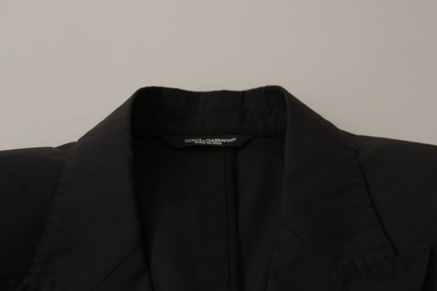 Elegant Taormina Black Cotton Blazer