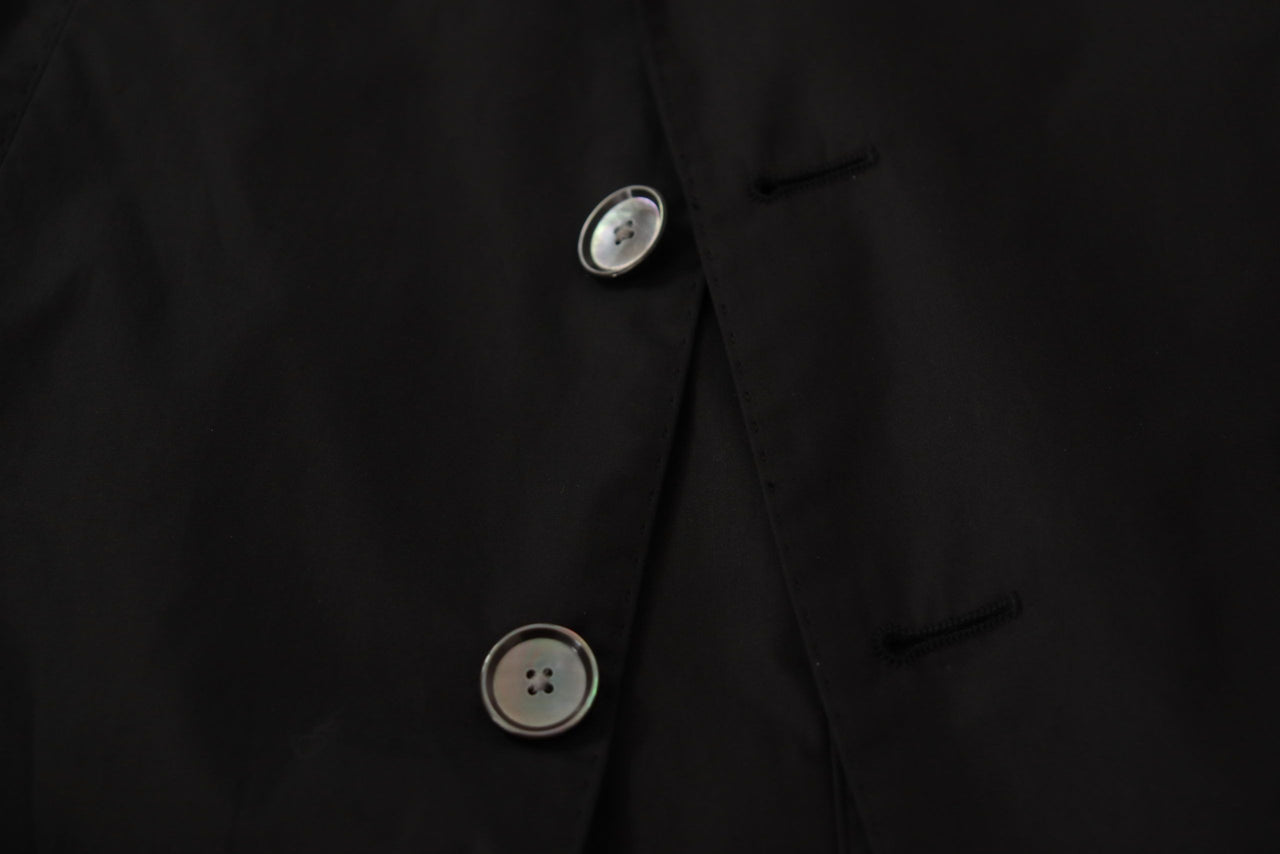 Elegant Taormina Black Cotton Blazer
