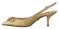 Thumbnail for Gleaming Gold Crystal Slingback Heels