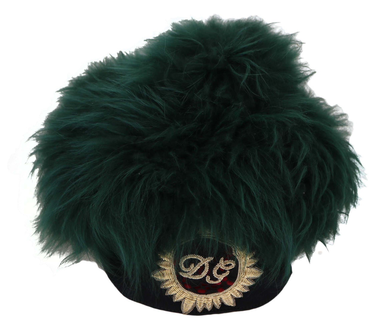 Green Fur DG Logo Embroidered Cloche Hat