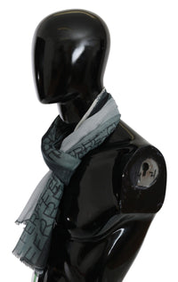 Thumbnail for Elegant Blue Gray Wool Blend Scarf
