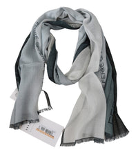 Thumbnail for Elegant Blue Gray Wool Blend Scarf