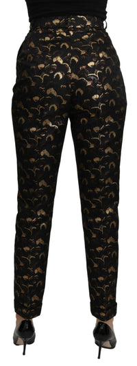 Thumbnail for Elegant High Waist Tapered Brocade Pants