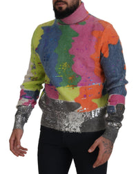 Thumbnail for Multicolor Turtleneck TV Motive Sweater