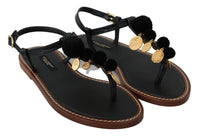 Thumbnail for Pom Pom Flip Flop Ankle Strap Flats