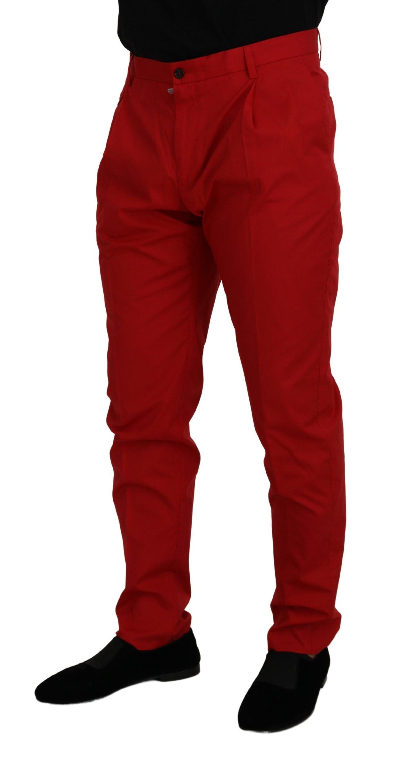 Elegant Slim Fit Crimson Chinos