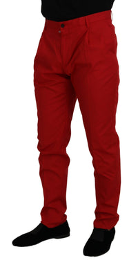 Thumbnail for Elegant Slim Fit Crimson Chinos