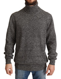 Thumbnail for Gray Turtle Neck Cashmere Pullover Sweater