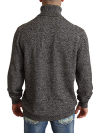 Thumbnail for Gray Turtle Neck Cashmere Pullover Sweater