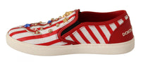 Thumbnail for Red White Anchor Studded Loafers Shoes