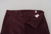 Thumbnail for Maroon Skinny Fit Cotton Pants