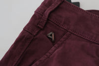 Thumbnail for Maroon Skinny Fit Cotton Pants