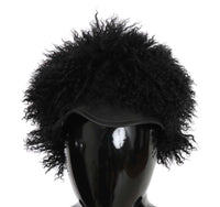 Thumbnail for Black Tibet Lamb Fur Leather Gatsby Hat